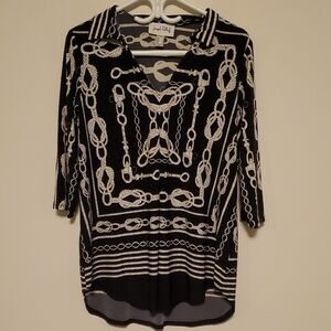 Joseph Ribkoff Chain And Nautical Rope Tunic Blouse